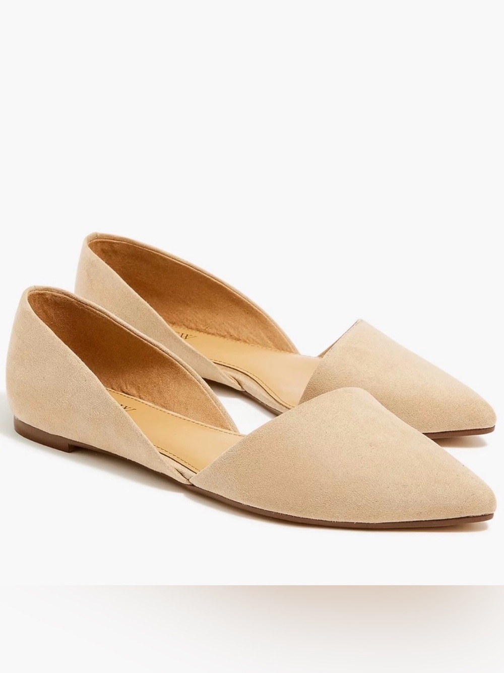 J. Crew nude D'Orsay Pointed-Toe Flats